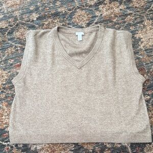 H&M Tan V-Neck Sweater Vest